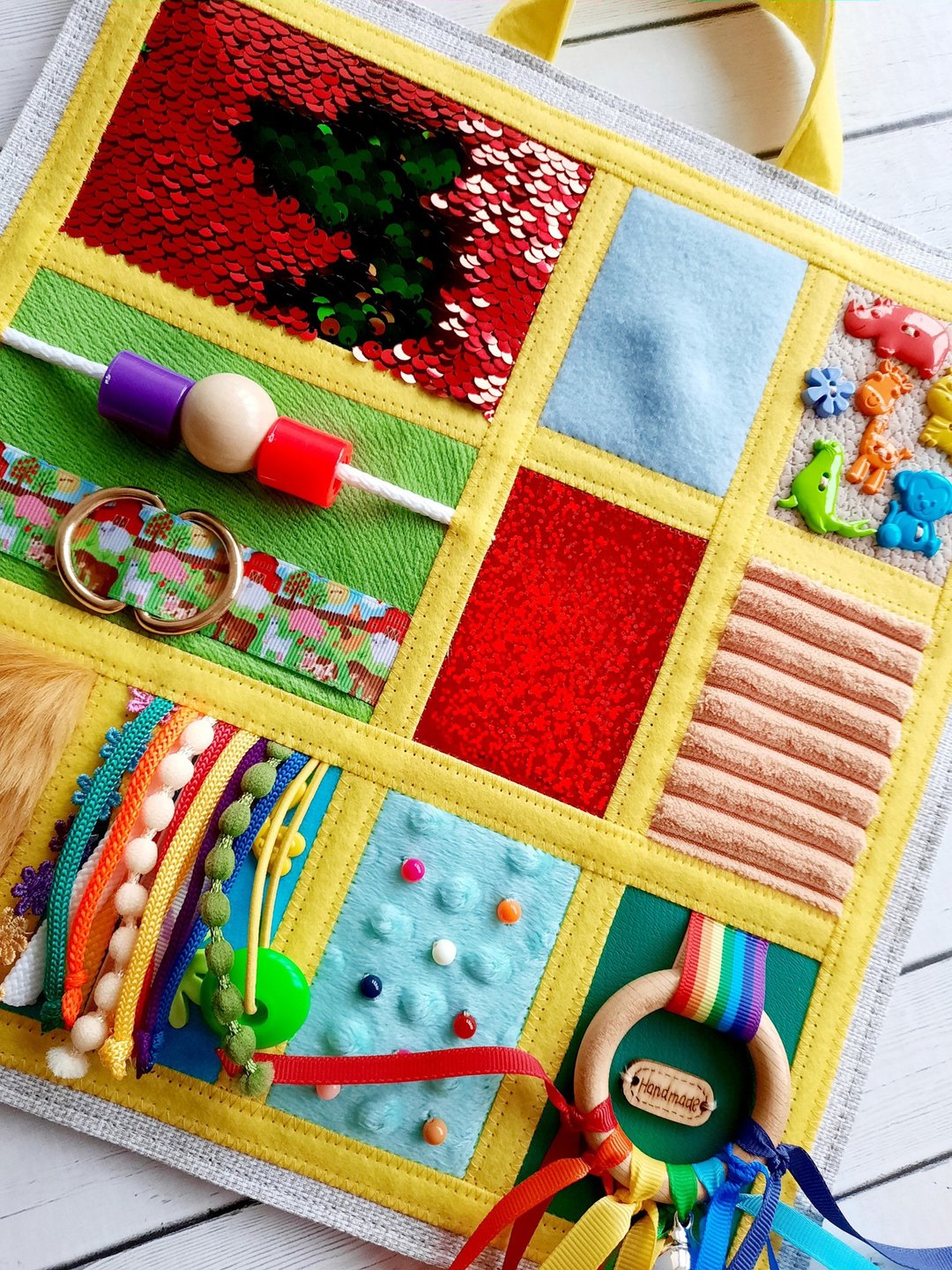 Fidget blanket mat dementia, Sensory busy board Autism, Activity restless hand - 玩具/玩偶 - 其他材质 多色