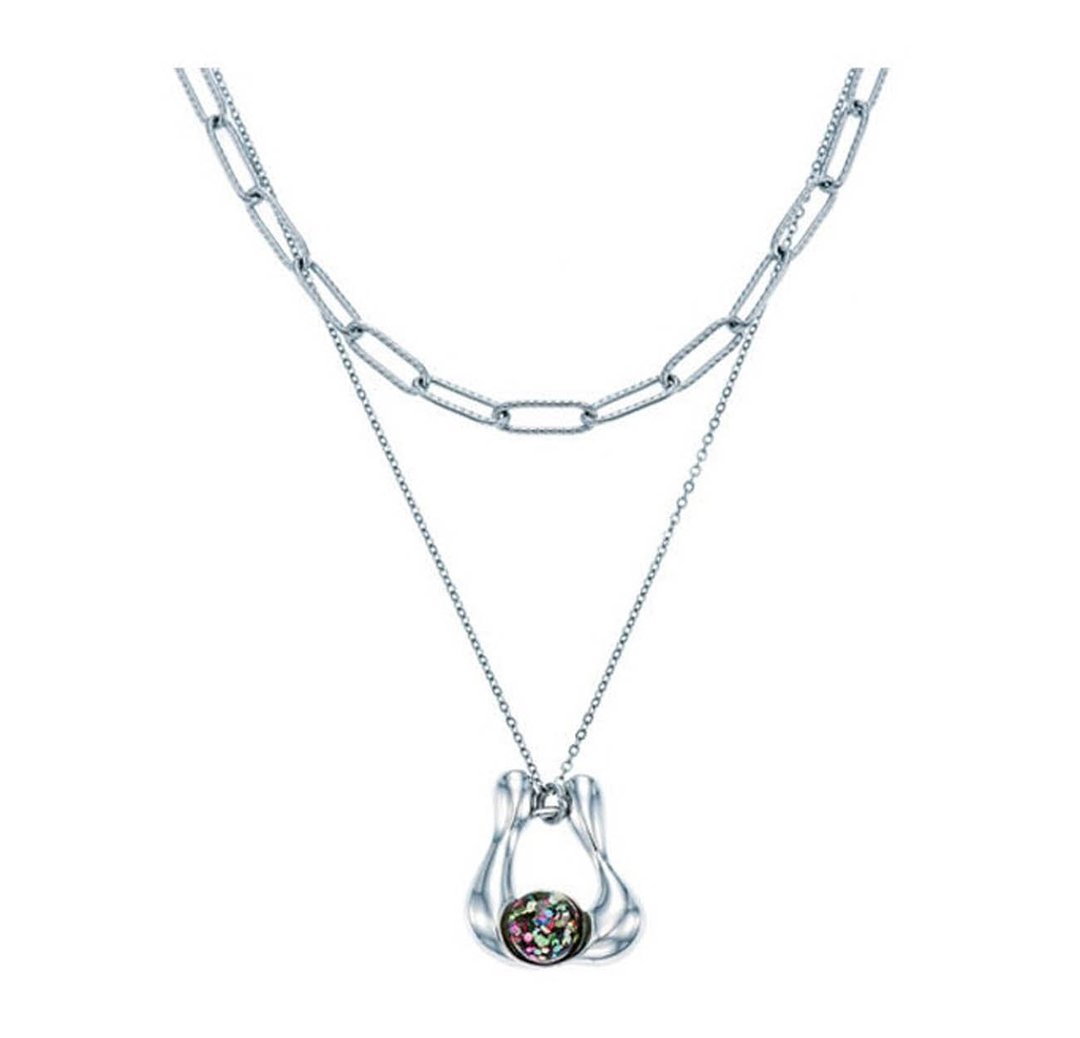 Snowball Layered Necklace - 项链 - 玻璃 
