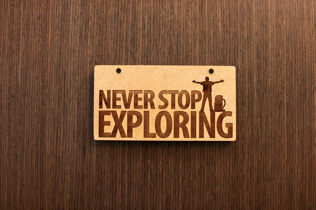 Never stop exploring 车牌 - 自行车/周边 - 木头 咖啡色