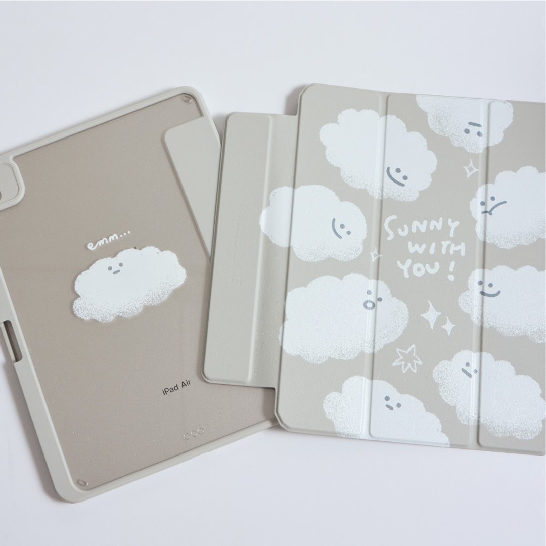 微笑云朵强悍磁吸 iPad 三折/Y 折保护壳 - 平板/电脑保护壳 - 塑料 多色