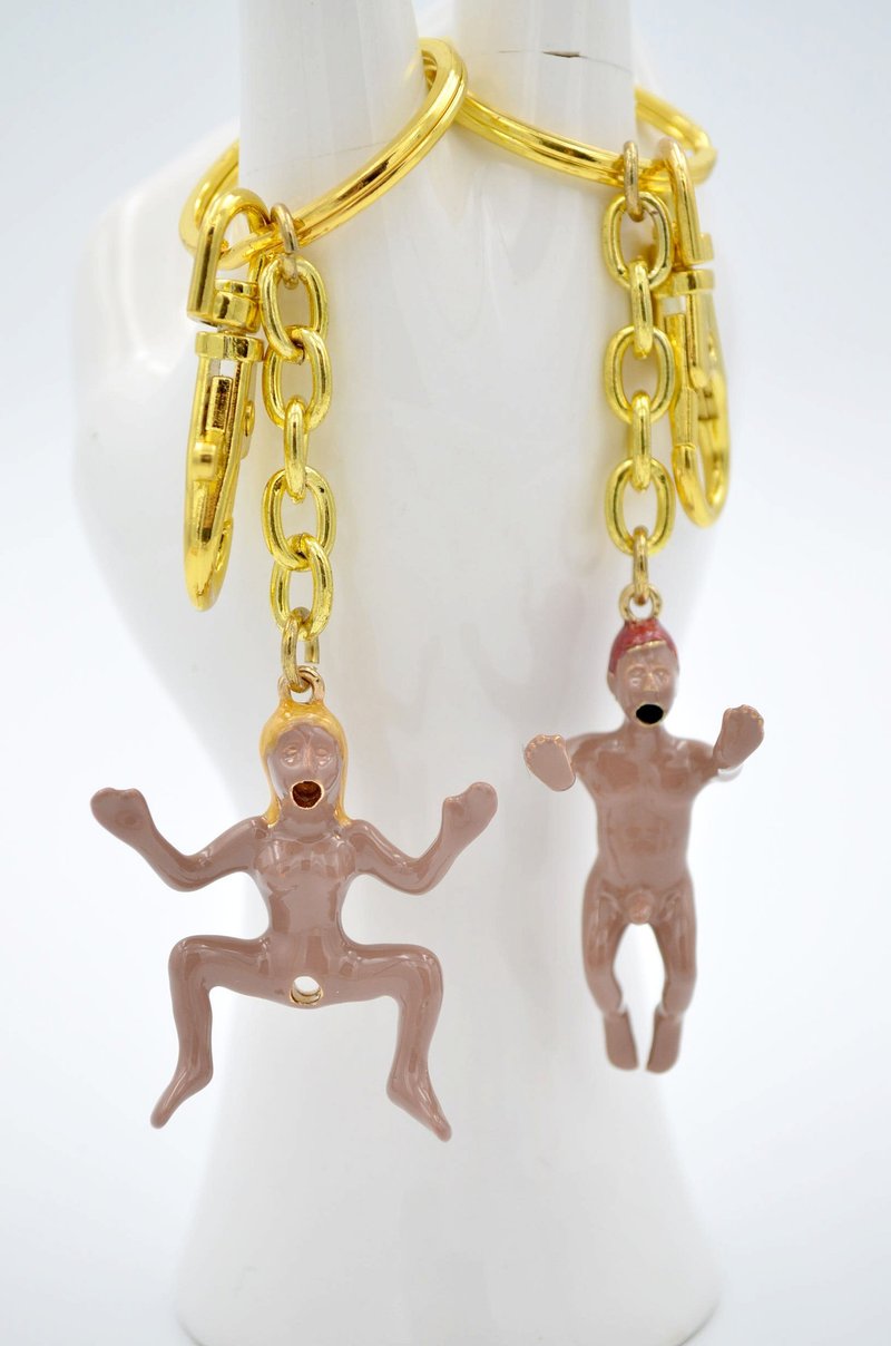 TIMBEE LO 金属镀金 黑人肤色 亚当夏娃 钥匙扣 - 钥匙链/钥匙包 - 其他金属 金色