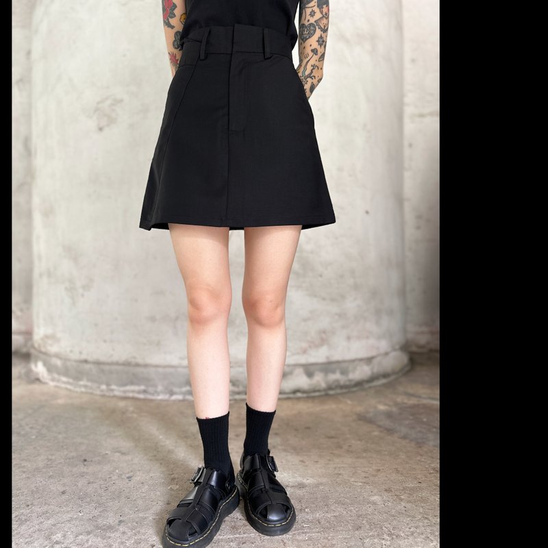 纸飞机短裙 - 裙子 - 其他人造纤维 黑色