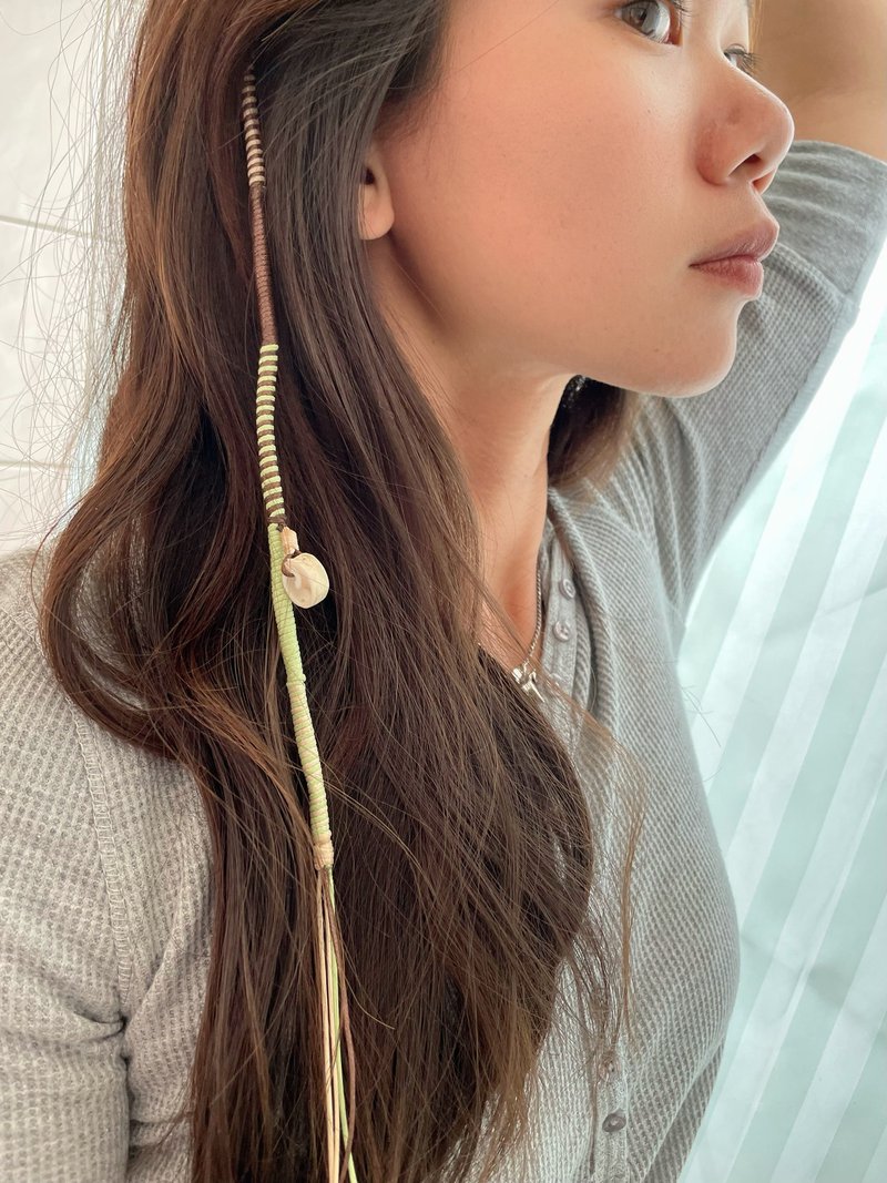 可拆式蜡绳编发 Hair Wrap 海洋风脏辫 耐泡水不脱色 - 发饰 - 其他人造纤维 卡其色