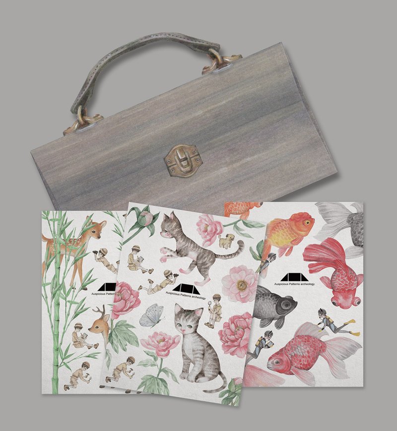 考古箱名信片套组(任选三款) - 卡片/明信片 - 纸 咖啡色