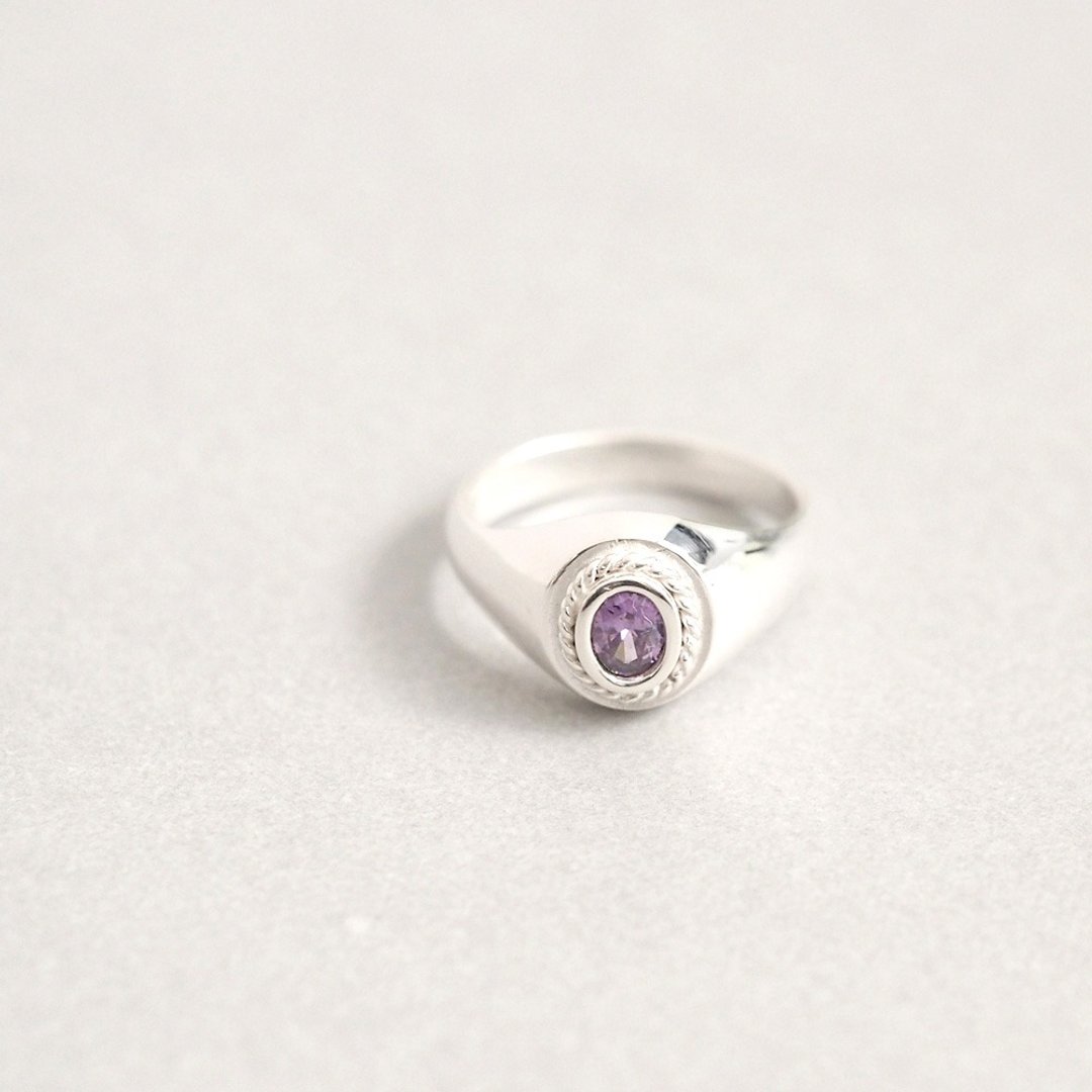Amethyst Twist Ring Silver 925 - 戒指 - 宝石 紫色