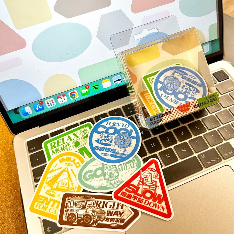 路标露营贴纸组 | 6入防水裁型 - 贴纸 - 纸 