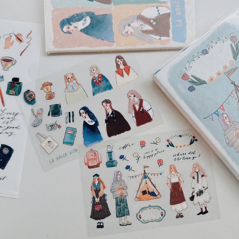 露营生活 透明贴纸 2张一组 - 贴纸 - 塑料 多色