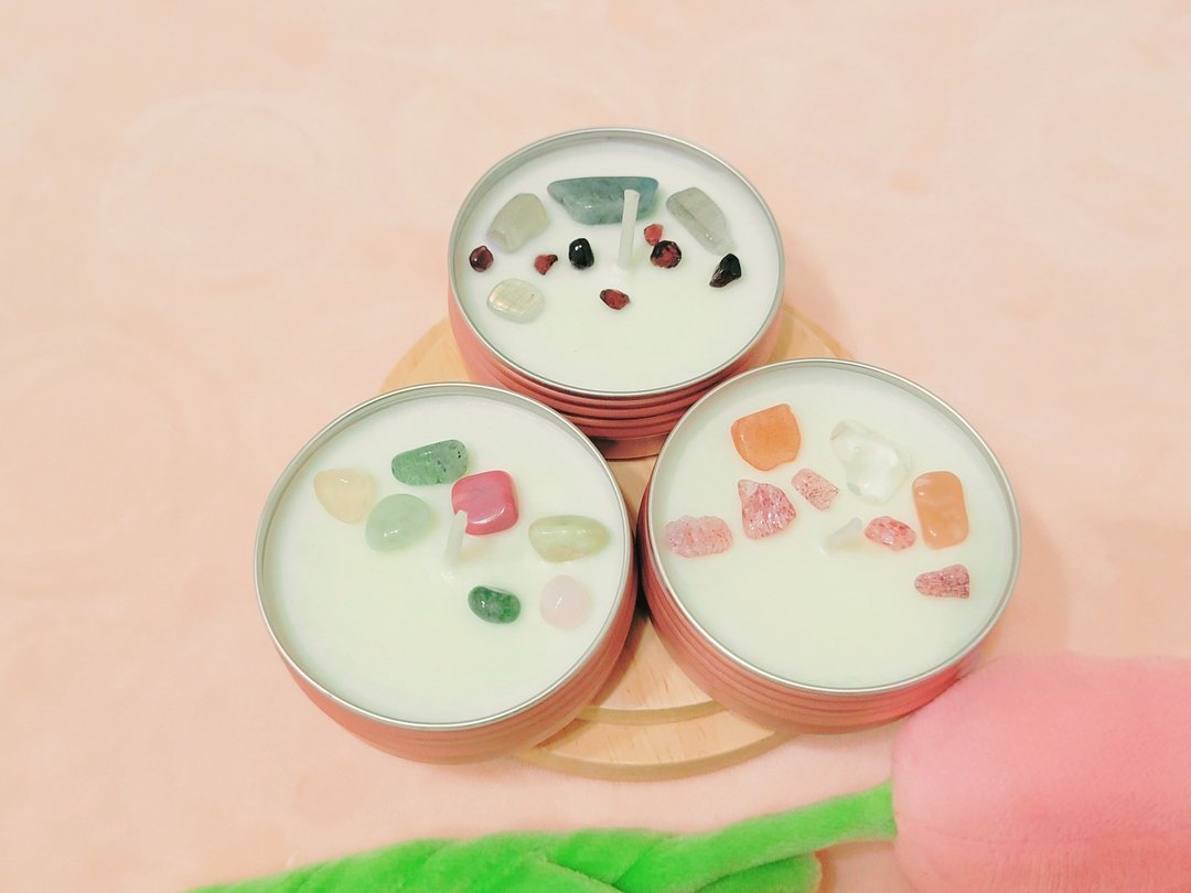 星座蜡烛 水象星座 巨蟹 天蝎 双鱼 水晶 精油 魔法蜡烛 能量香氛 - 蜡烛/烛台 - 蜡 粉红色