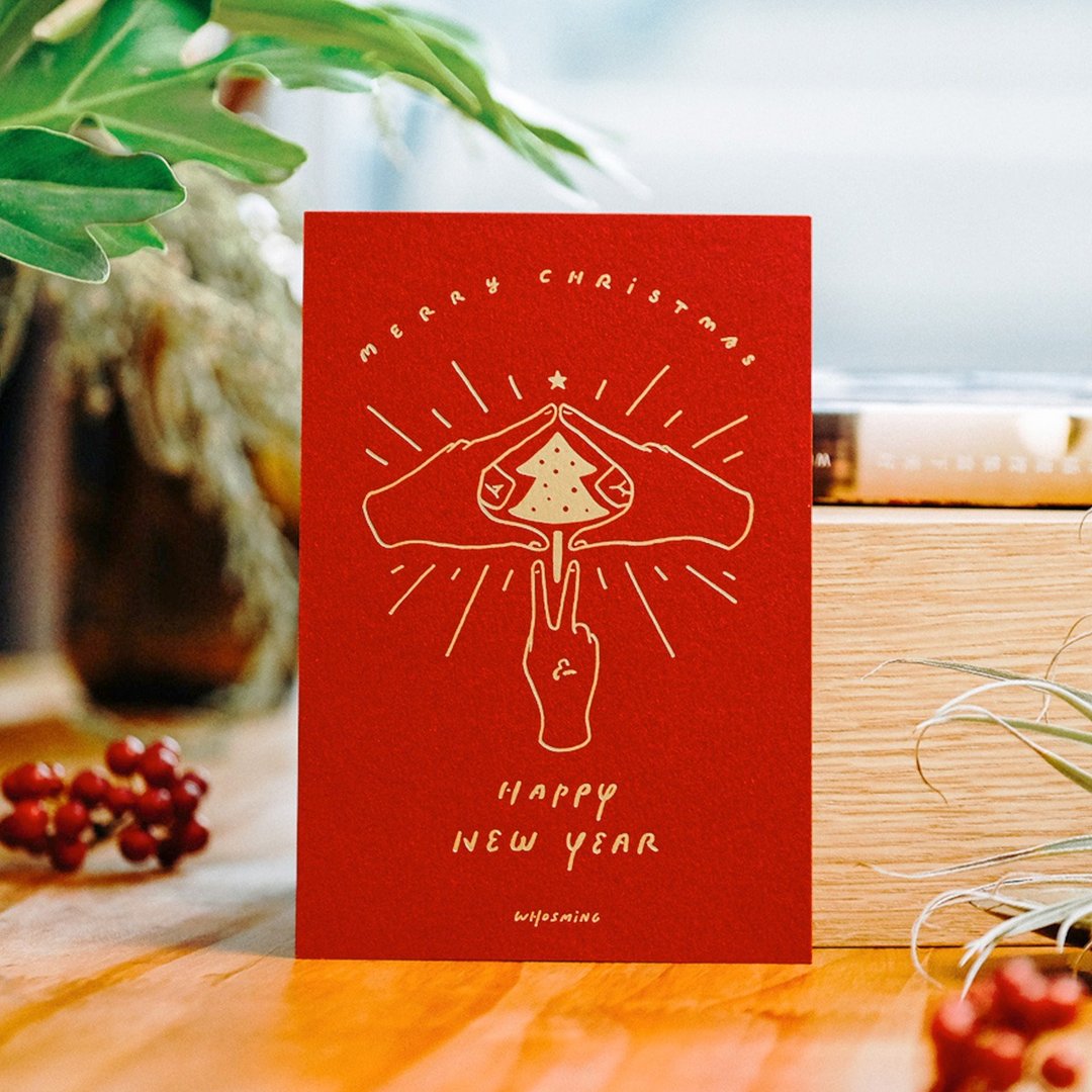 WHOSMiNG 圣诞卡片- HAVE A RED CHRISTMAS - 卡片/明信片 - 纸 红色