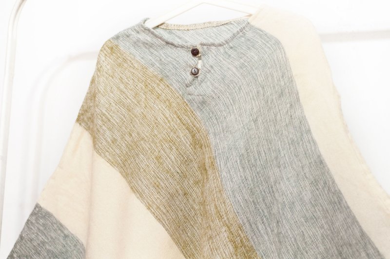 印地安民族风流苏斗篷/波希米亚斗篷披肩/羊毛连帽斗篷-大理石纹 - 围巾/披肩 - 羊毛 多色