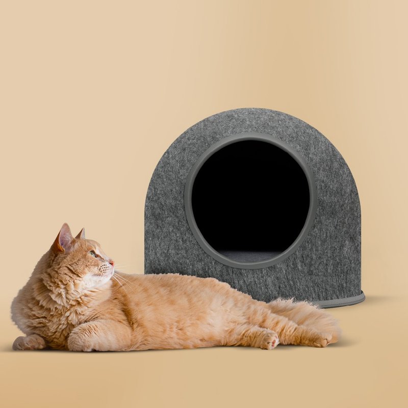 猫洞屋【岩深灰】 - 床垫/笼子 - 羊毛 灰色