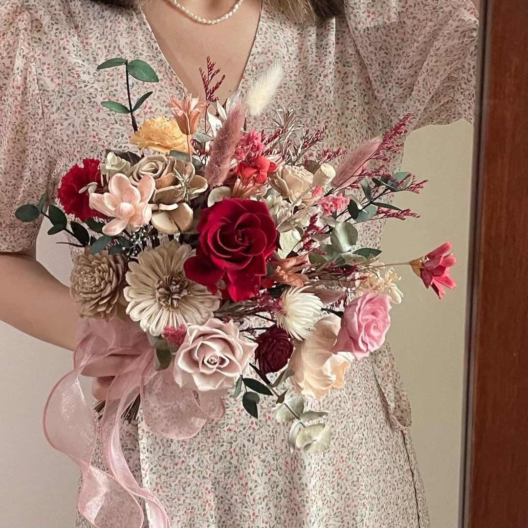 【新娘捧花】婚礼捧花 婚礼 结婚 手绑花 永生花 婚纱照 永生捧花 - 干燥花/捧花 - 植物．花 