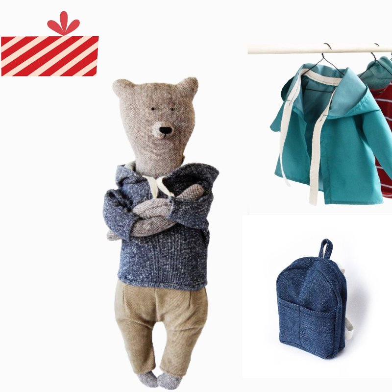 PK bears |City boy 40cm棕熊礼物组(附1件衣服,1背包) - 玩偶/公仔 - 聚酯纤维 咖啡色