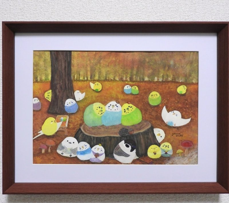 木框原画【阳光穿透树叶】 - 海报/装饰画/版画 - 纸 橘色