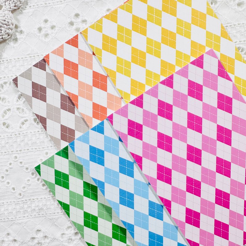 格纹纸质贴纸 - 贴纸 - 其他材质 