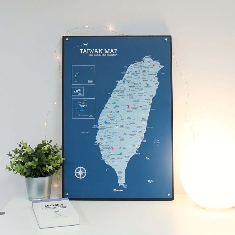 台湾地图-订制磁吸系列海报-峰矿蓝(毕业定制礼物)-IKEA留言板 - 海报/装饰画/版画 - 纸 