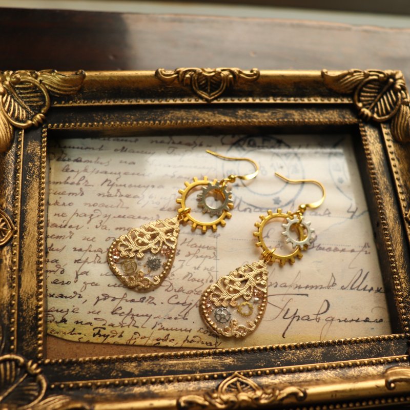 齿轮 水滴 个性优雅风 树脂 耳环/耳夹 - 耳环/耳夹 - 其他金属 