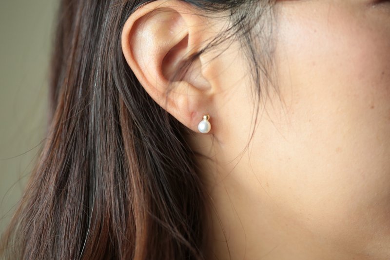 香水瓶珍珠耳环 - 耳环/耳夹 - 珍珠 白色