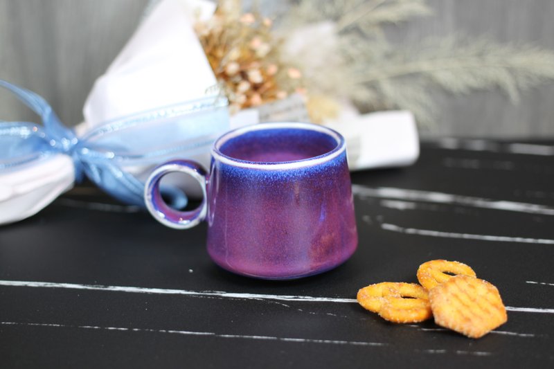 【圣诞礼盒】玫瑰钧釉 自然釉小缘杯 咖啡分享杯 100%莺歌制造 - 咖啡杯/马克杯 - 陶 