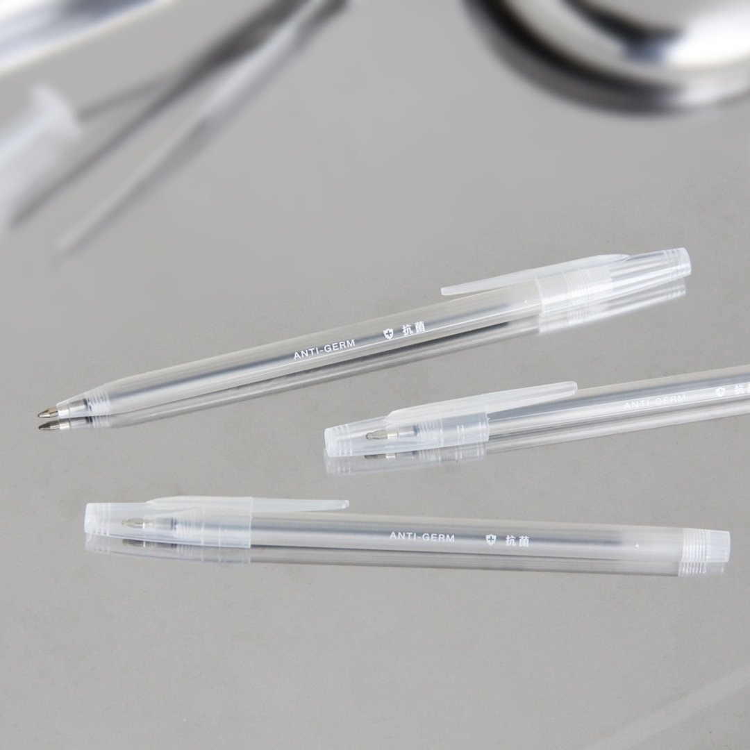 SKB文明钢笔【SB-202AG】抗菌秘书原子笔5入(2色) - 圆珠笔/中性笔 - 塑料 灰色