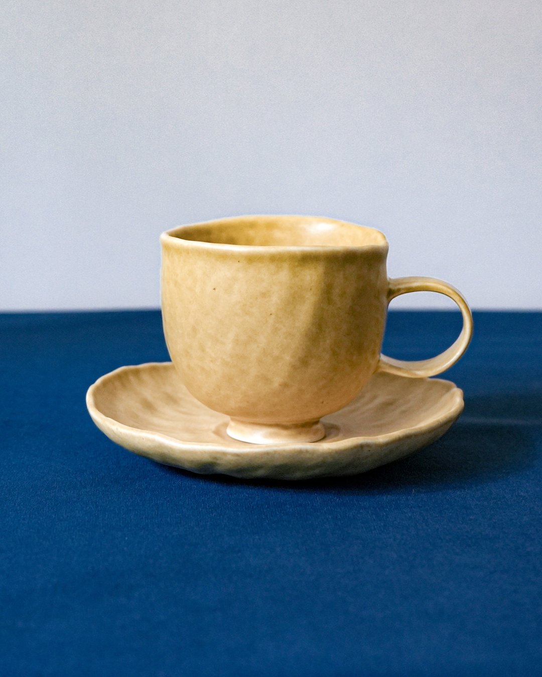 陶瓷 咖啡杯碟 茶杯碟 杯盘组 稻草 Espresso Cup and saucer - 盘子/餐盘/盘架 - 陶 黄色