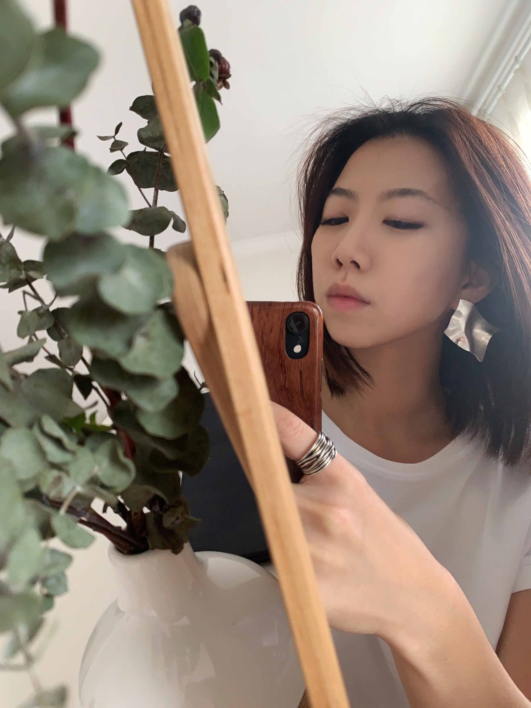 /简约系列/几何皱褶砂银冷淡风复古个性耳环 - 耳环/耳夹 - 铜/黄铜 银色