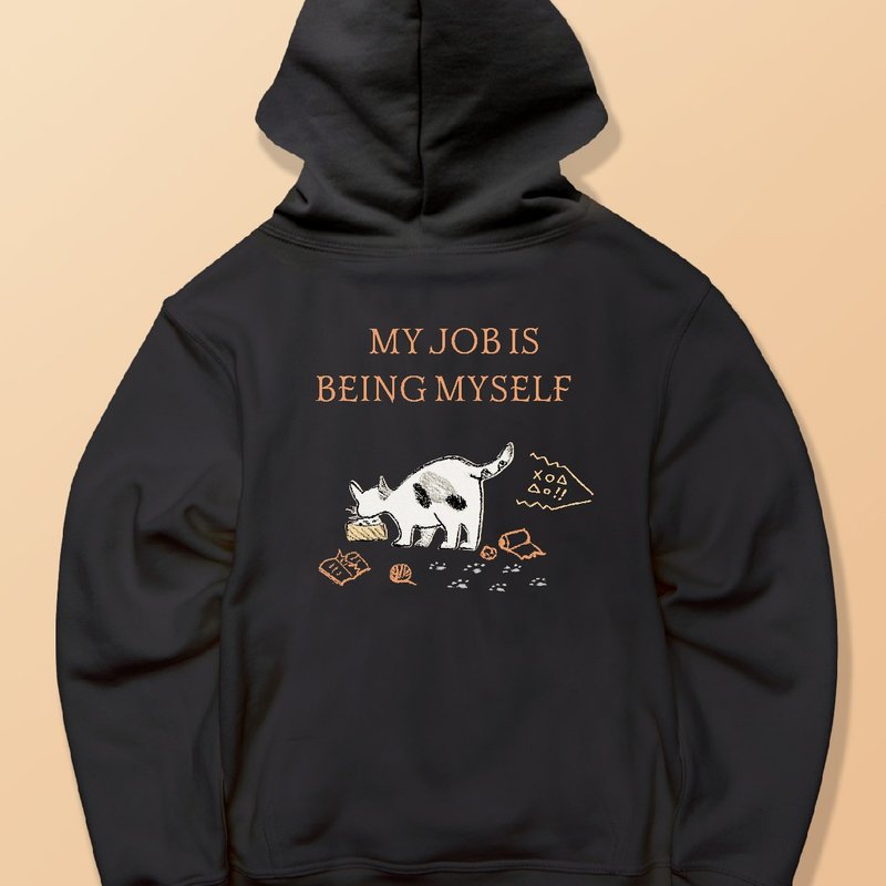 MY JOB IS BEING MYSELF / 厚实纯棉 / 全开拉链连帽衫 - 其他 - 棉．麻 白色