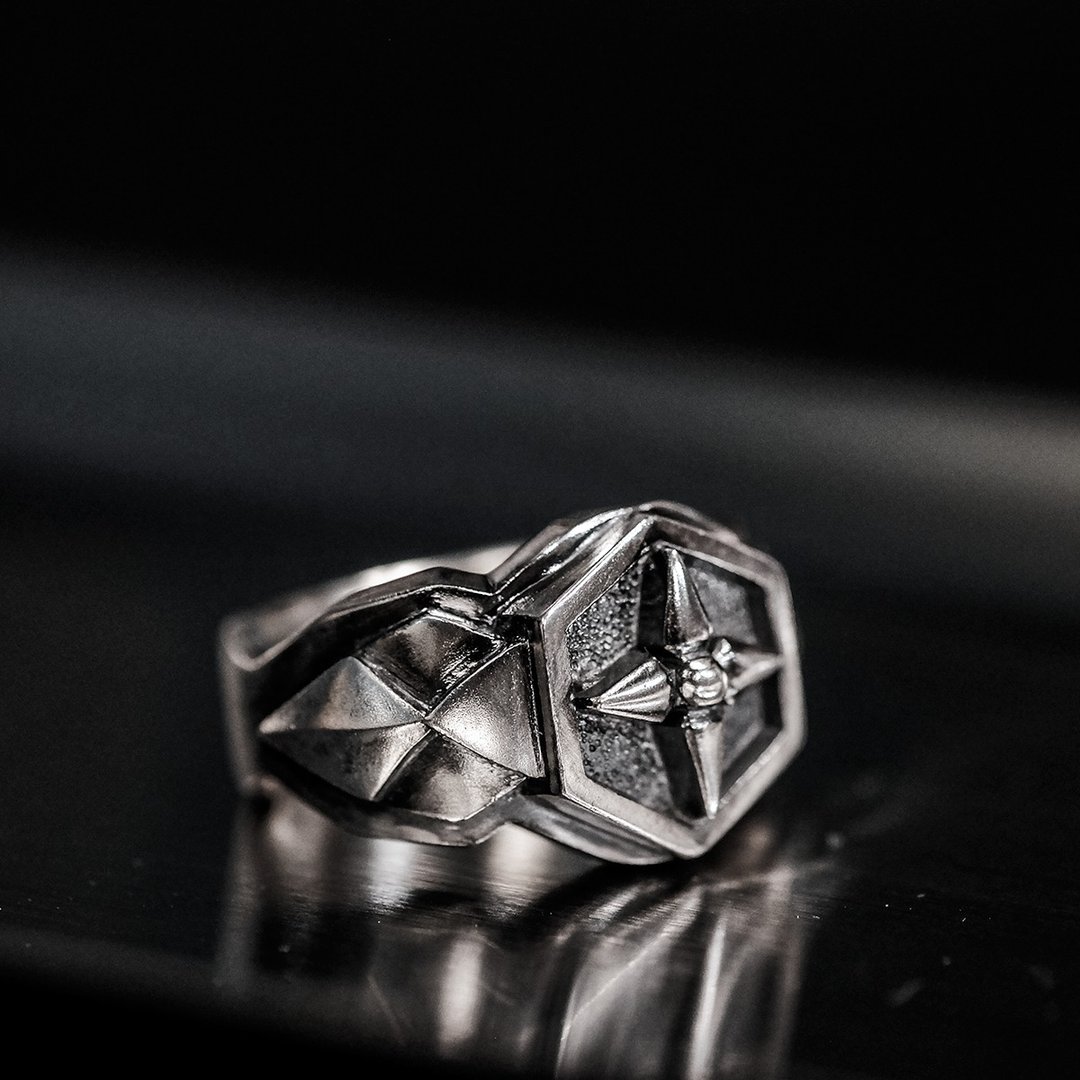 F.L.C-Hexagon Cross Ring-925银戒 - 戒指 - 银 黑色