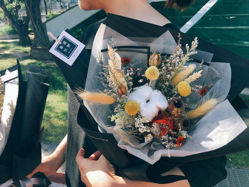 【好花】 干燥花束 暖色系花束 情人节花束毕业花束母亲节花束(L) - 植栽/盆栽 - 植物．花 橘色