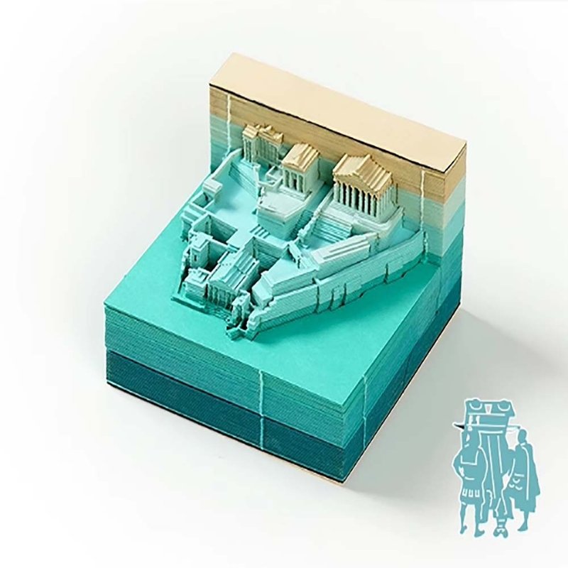 【免运】纸志paperwill3d立体纸创意便签希腊爱情办公摆件 - 便条纸/标签贴 - 其他材质 蓝色