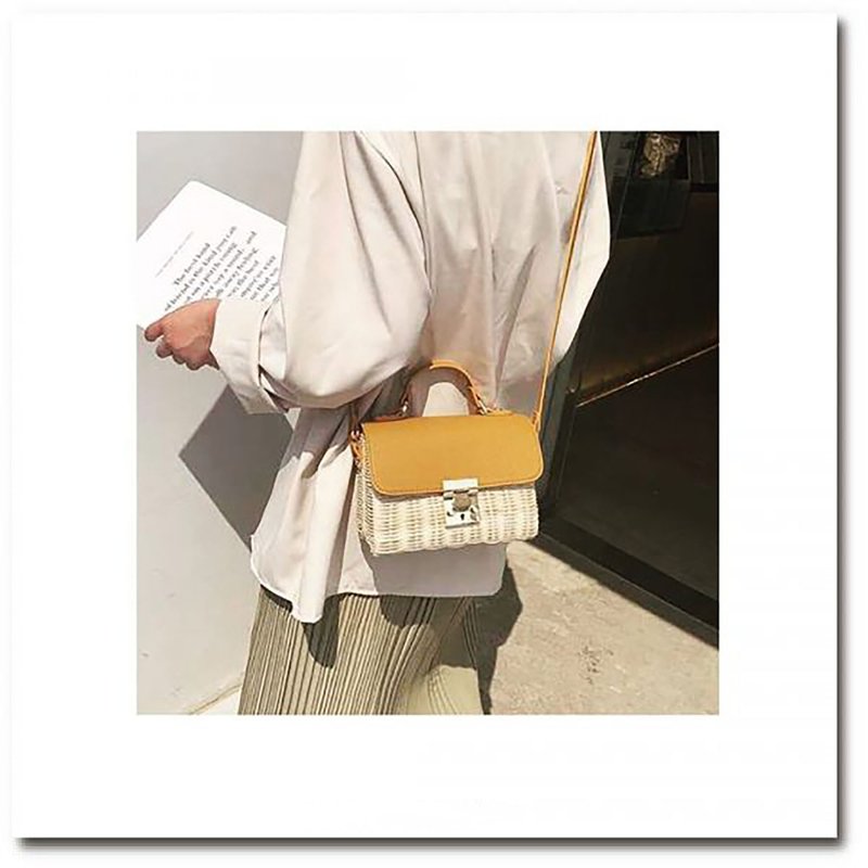 PU皮编织藤包 侧包 - 侧背包/斜挎包 - 其他材质 