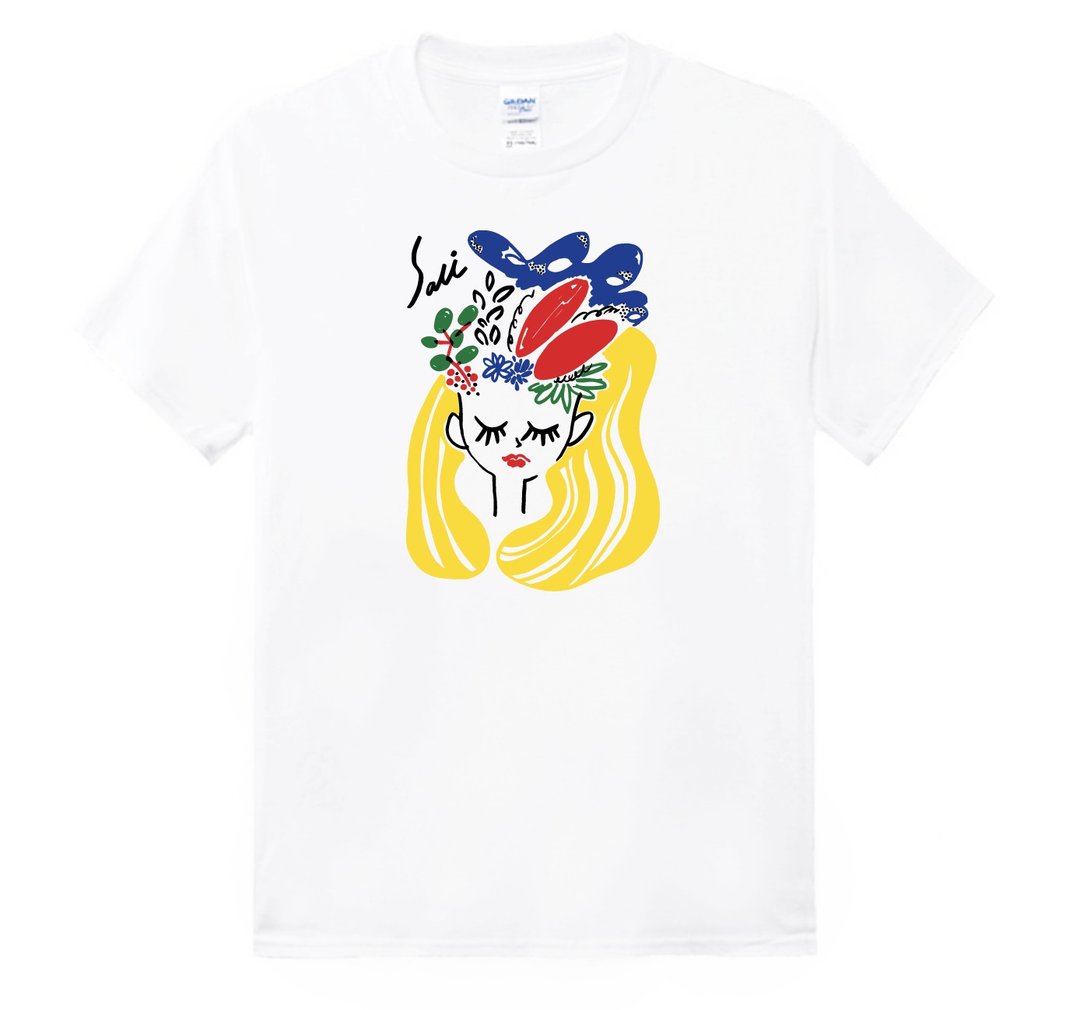T-shirt T恤 衣服 衣 白上衣 白衣 潮T 潮服 棉 美国棉 吸汗 运动 - 中性连帽卫衣/T 恤 - 棉 黄色