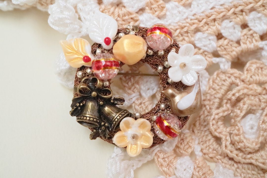Holy Night Holy Night Reese Brooch Bird Red Brown Red Brown Lampwork Beads Ruritama Ruritama Ruritama Glass Ruritama Costume Jewelry - 胸针 - 玻璃 咖啡色