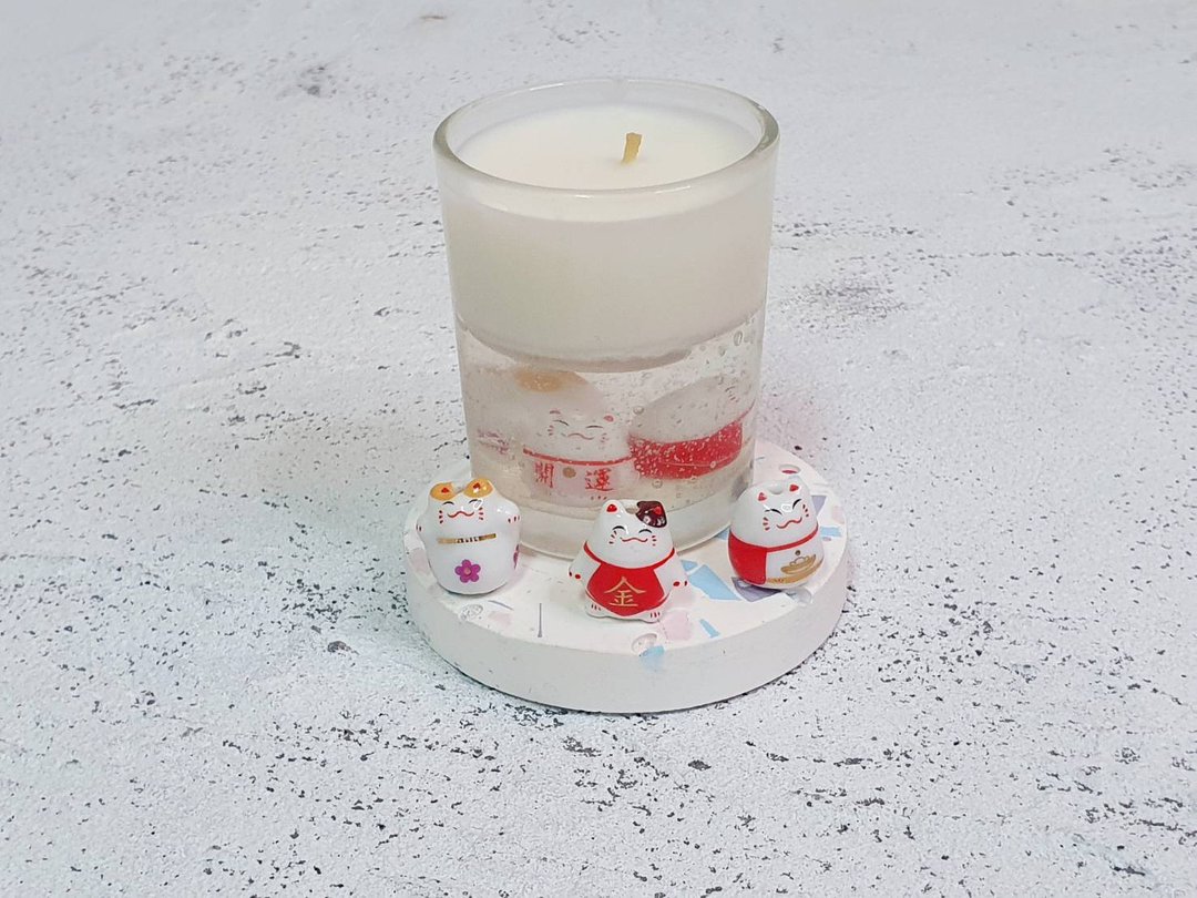 【喵喵有钱花】蜡烛材料包/手作材料包 可完成1个成品 天然大豆蜡 - 蜡烛/香氛/手工皂 - 蜡 粉红色