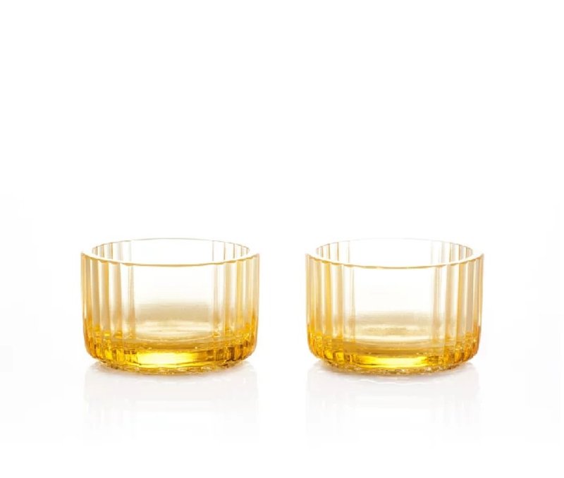 LIULI  LIVING 吉月对杯 - 酒杯/酒器 - 玻璃 黄色