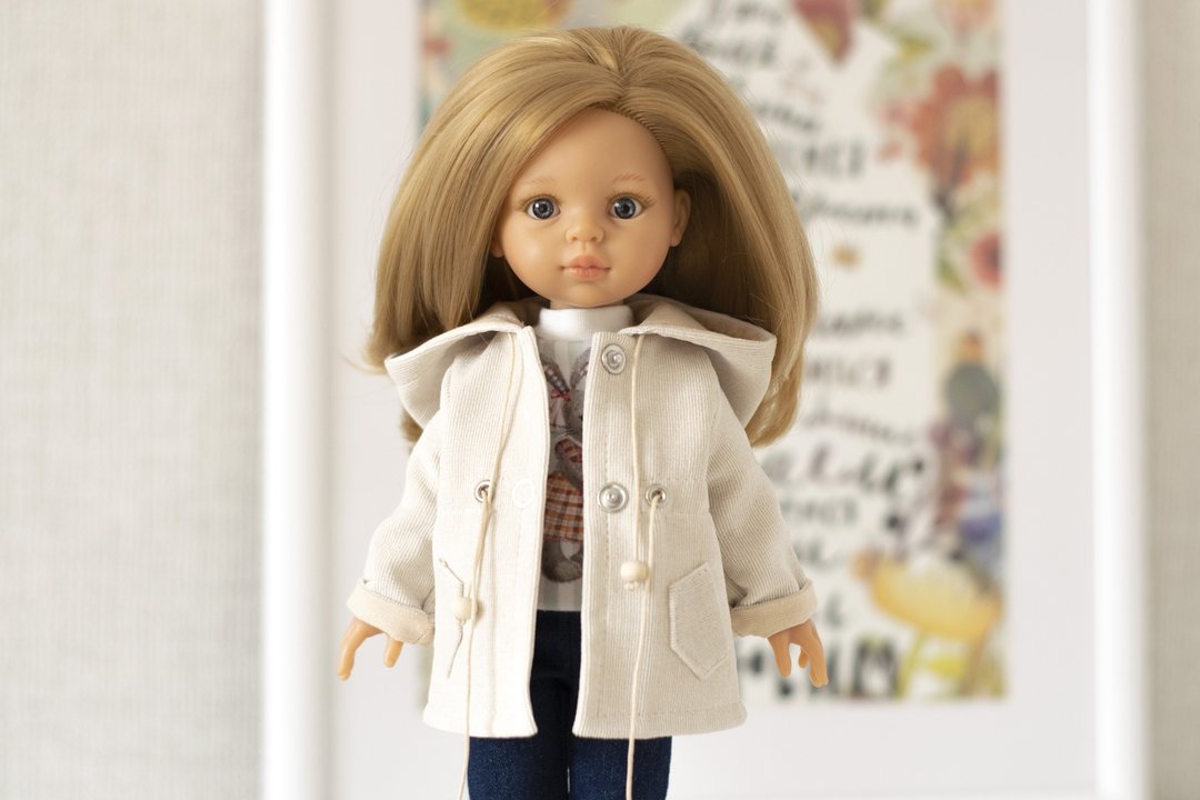 Jacket for dolls Paola Reina, Siblies, Corolle, Little Darling (33 cm/13 inches) - 玩偶/公仔 - 棉 白色