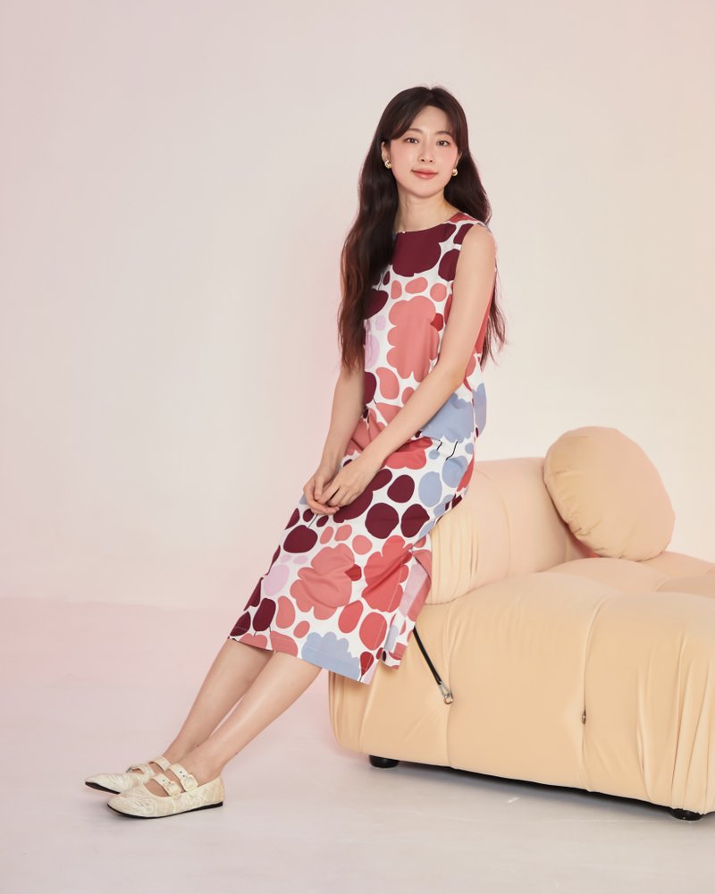 BIRUCHU FLORALISH DRESS -削肩棉质洋装 长洋装 - 洋装/连衣裙 - 棉．麻 多色