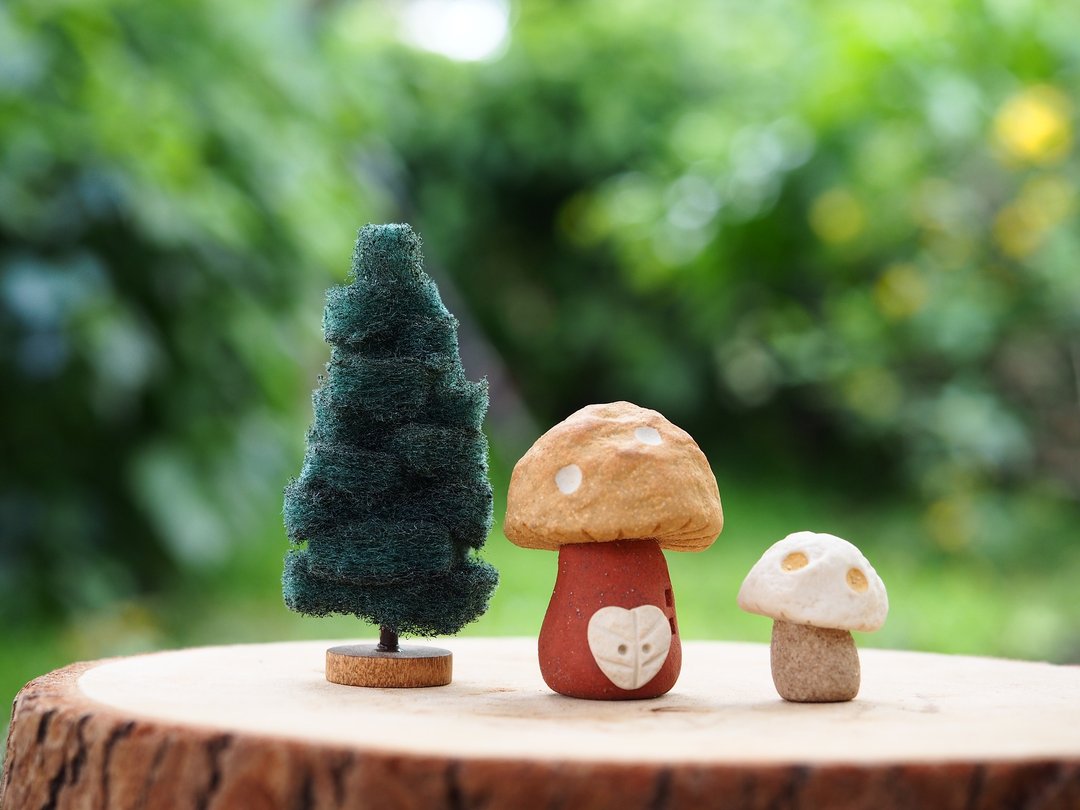 【蘑菇村 Mushroom Village】超可爱蘑菇屋(亲子1大1小/2件组)接单订制 - 摆饰 - 其他材质 
