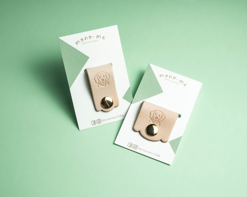 2 pc.of Leather cord organizer, golden retriever, puppy lover, cord wrap, free personalized - 耳机 - 真皮 