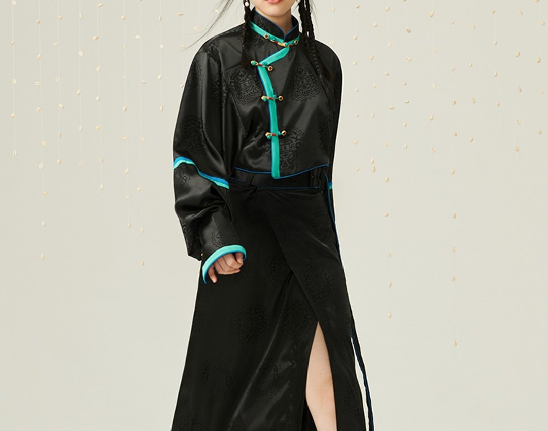 方仪 新藏风改良高腰 上衣/半身裙 - 女装上衣 - 其他材质 黑色