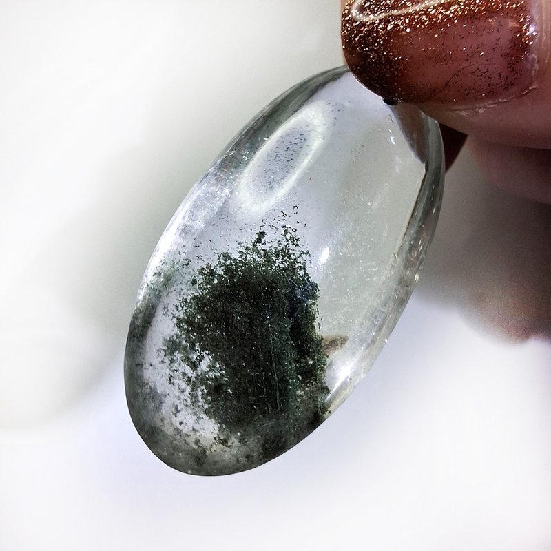 天然水晶 绿幽灵水晶项链 吊坠 共生水晶 WB022 - 项链 - 水晶 绿色