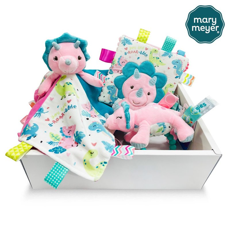 快速出货【MaryMeyer】跳跳角角龙臻藏礼盒 手摇铃.安抚巾.沙沙纸 - 满月礼盒 - 棉．麻 多色