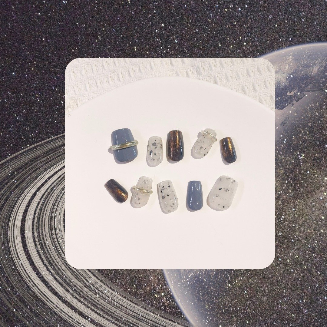星球碎片/短踢/定制化手工穿戴美甲片 - 其他 - 防水材质 蓝色