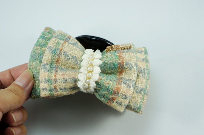 A1-大鲨鱼夹(L)- 鲨鱼夹发夹抓夹盘发夹类 格子格纹毛尼 - 发饰 - 其他材质 多色