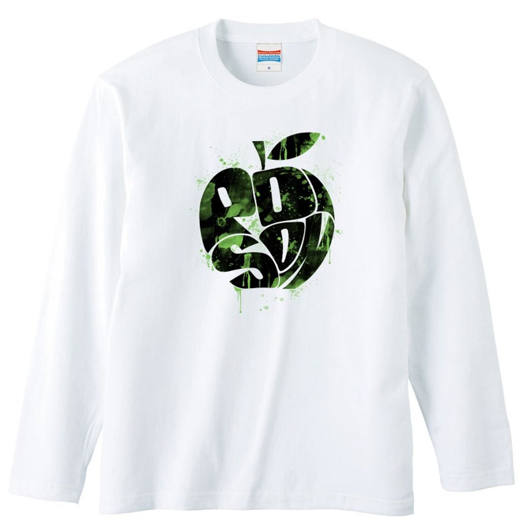 Long sleeve T-shirt / poisoned apple - 男装上衣/T 恤 - 棉．麻 白色