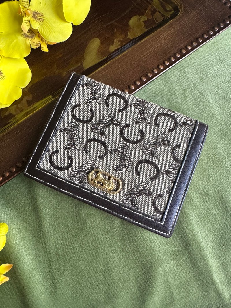 中古未使用品 Celine 马车老花 皮夹 记事本套 证件套 文具礼物 - 皮夹/钱包 - 真皮 咖啡色