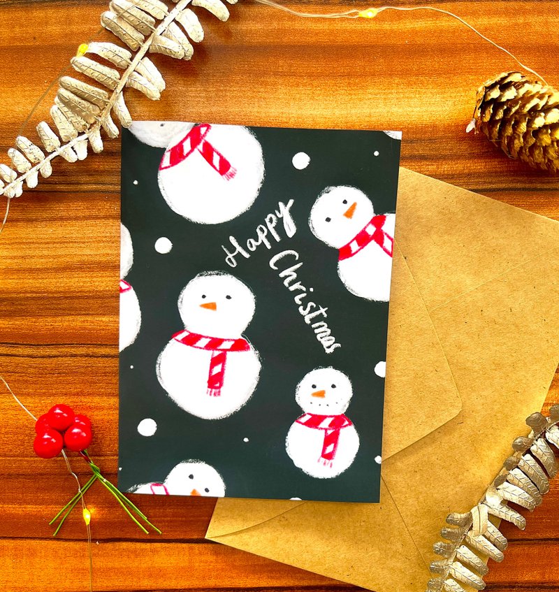 圣诞雪人卡 - 卡片/明信片 - 纸 多色