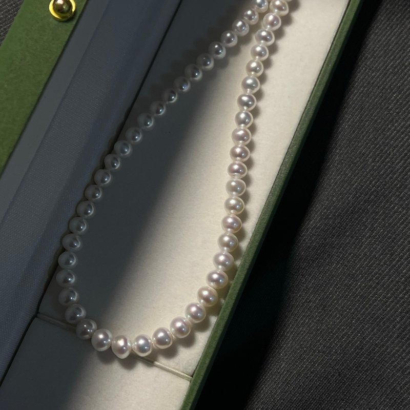 Hi onion极光微暇高品质天然淡水小米珠项链简约百搭锁骨链优雅 - 锁骨链 - 珍珠 