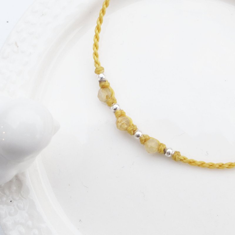 【水晶蜡绳系列】艳阳 |天然钛晶 正能量极细蜡绳手链| 大员囡仔 - 手链/手环 - 水晶 多色