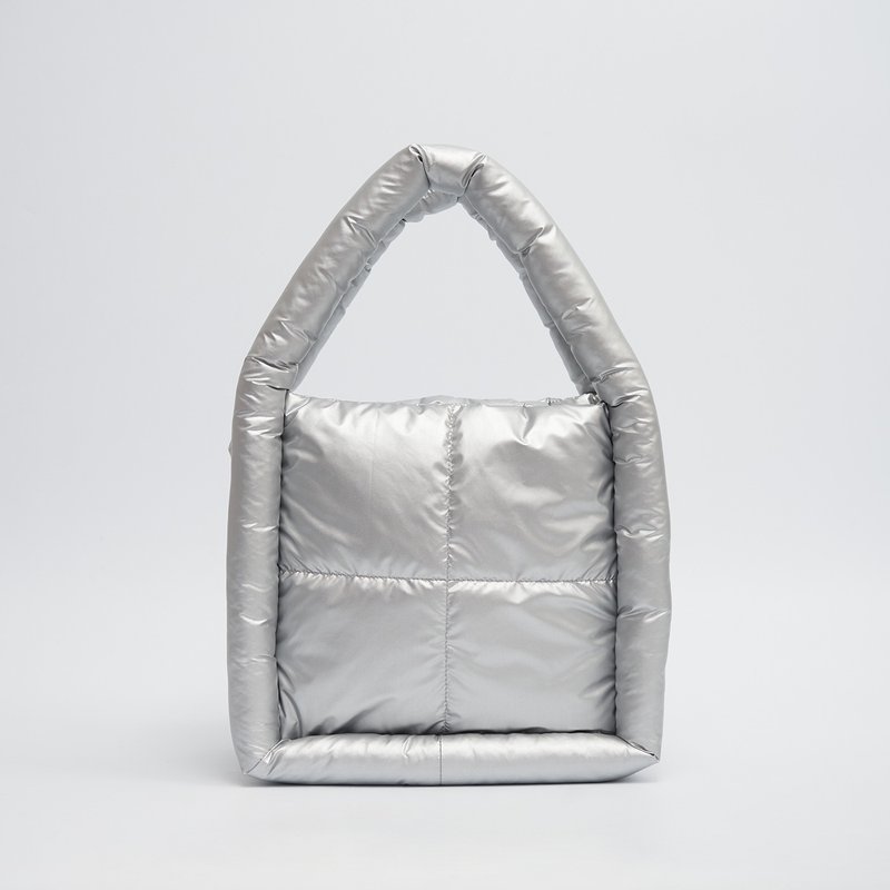 LONGLAI BLOWEE TOTE BAG - SILVER - 手提包/手提袋 - 尼龙 银色
